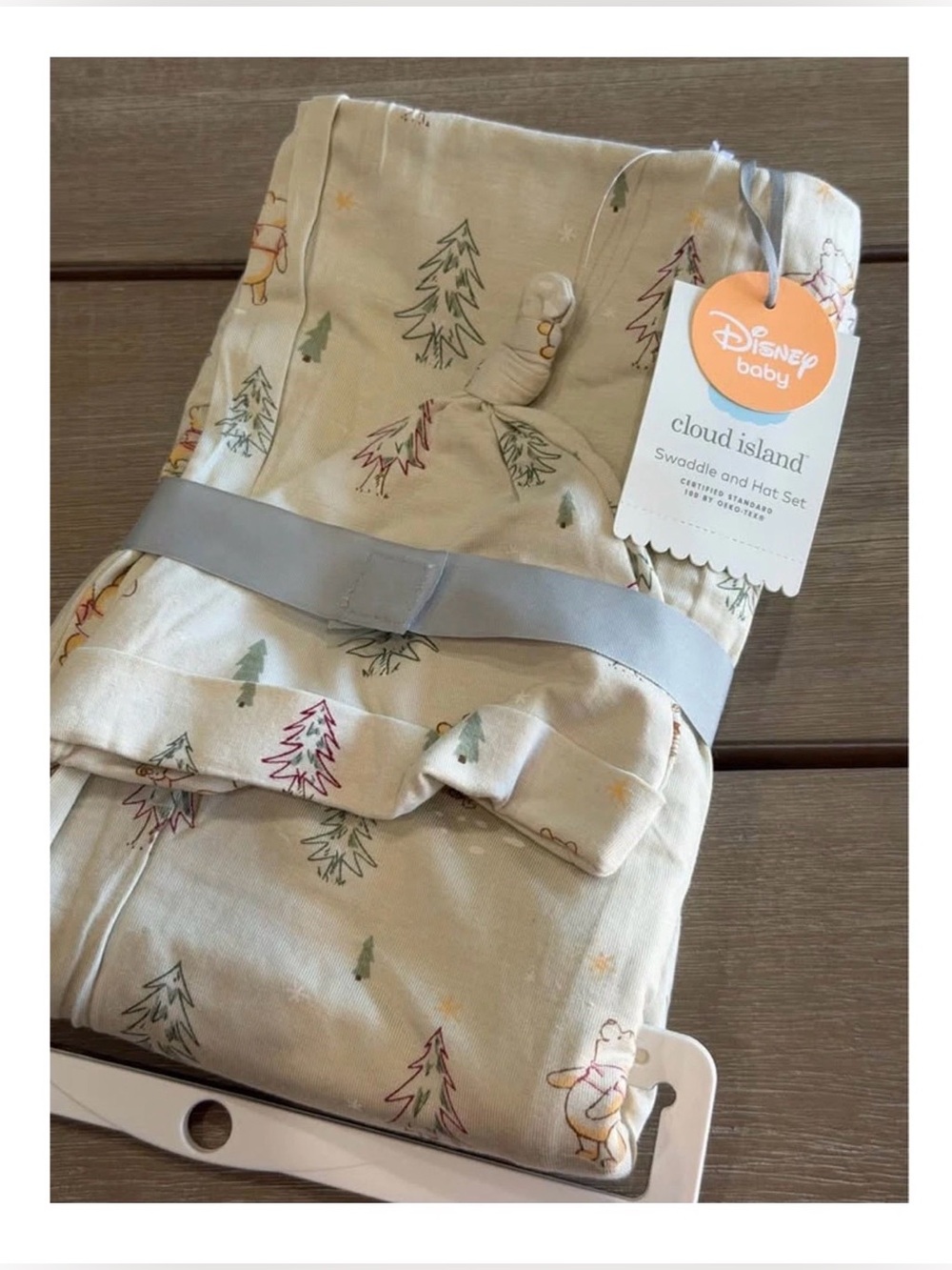 Disney Cloud Island Cream Swaddle and Hat Set RARE Winnie the Pooh